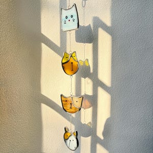 Stained Glass Cat Dog Suncatcher Window Hanging, Pet Lovers Gift, Whimsical Glass Art