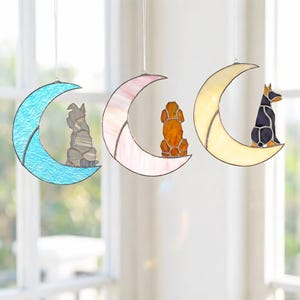 Personalized Dog Stained Glass Suncatcher, 113 Breeds Custom Dog Portrait from Photo, Dog Memorial Gift, Pet Loss Sympathy Gift Dog Mom Gift